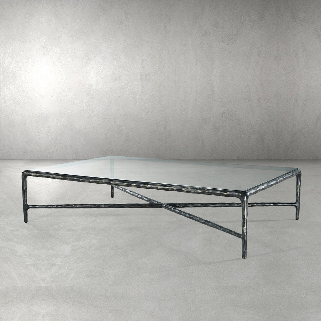 THADDEUS SQUARE GLASS COFFEE TABLE