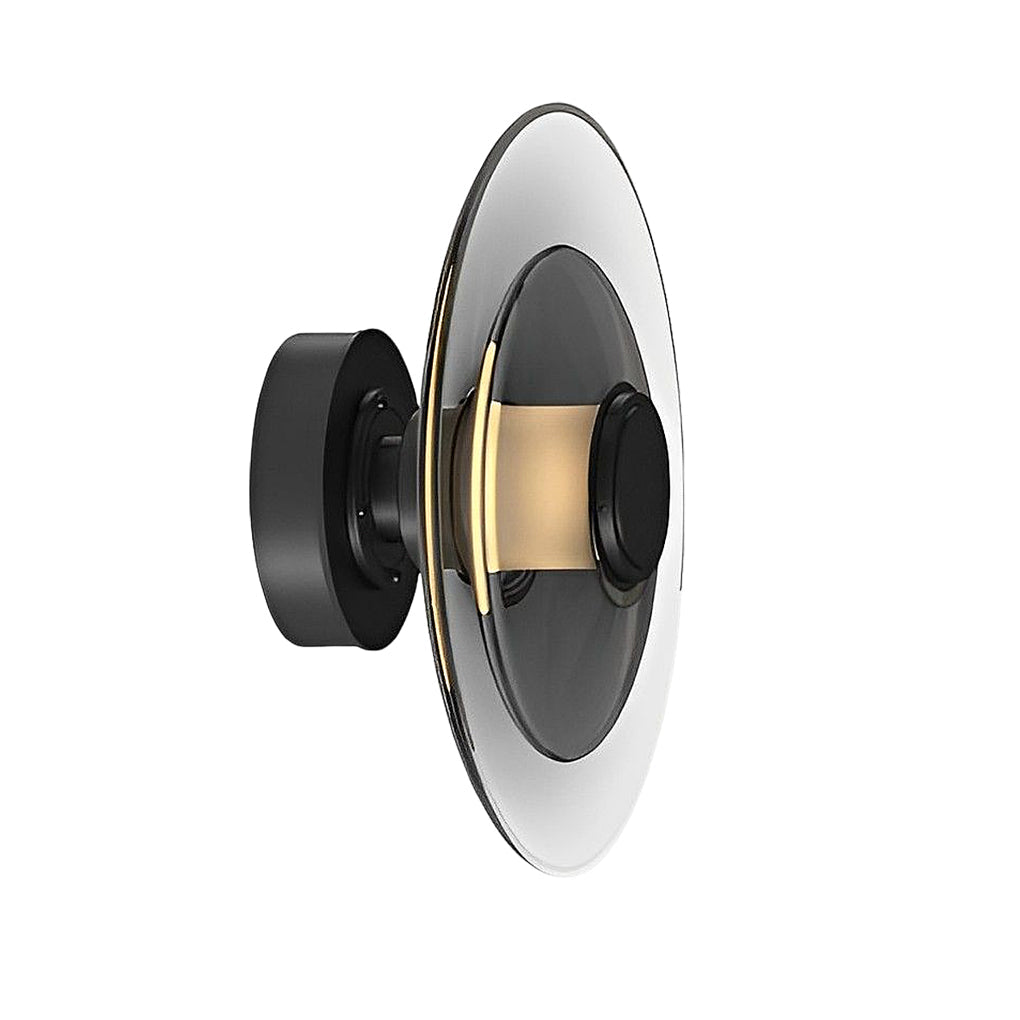 Nordic Double Layer Round Glass Electroplated Metal LED Wall Lights