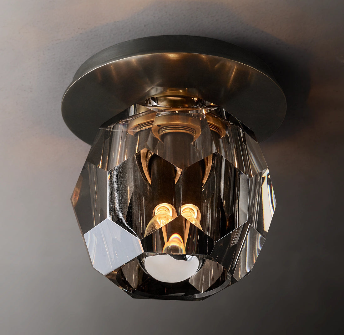 Bille De Clear Crystal Ball Flush Mount