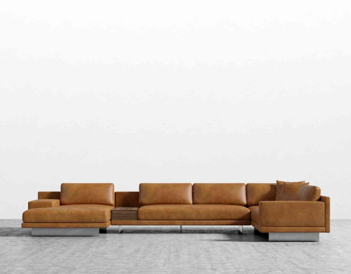 Italian Leather Sofa(Left hand facing remake fee)