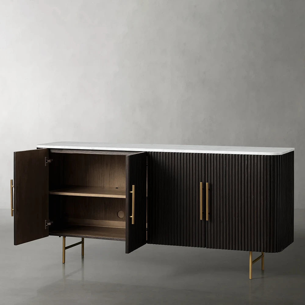 Finnley Sideboard/71"/EBONY/CARRARA