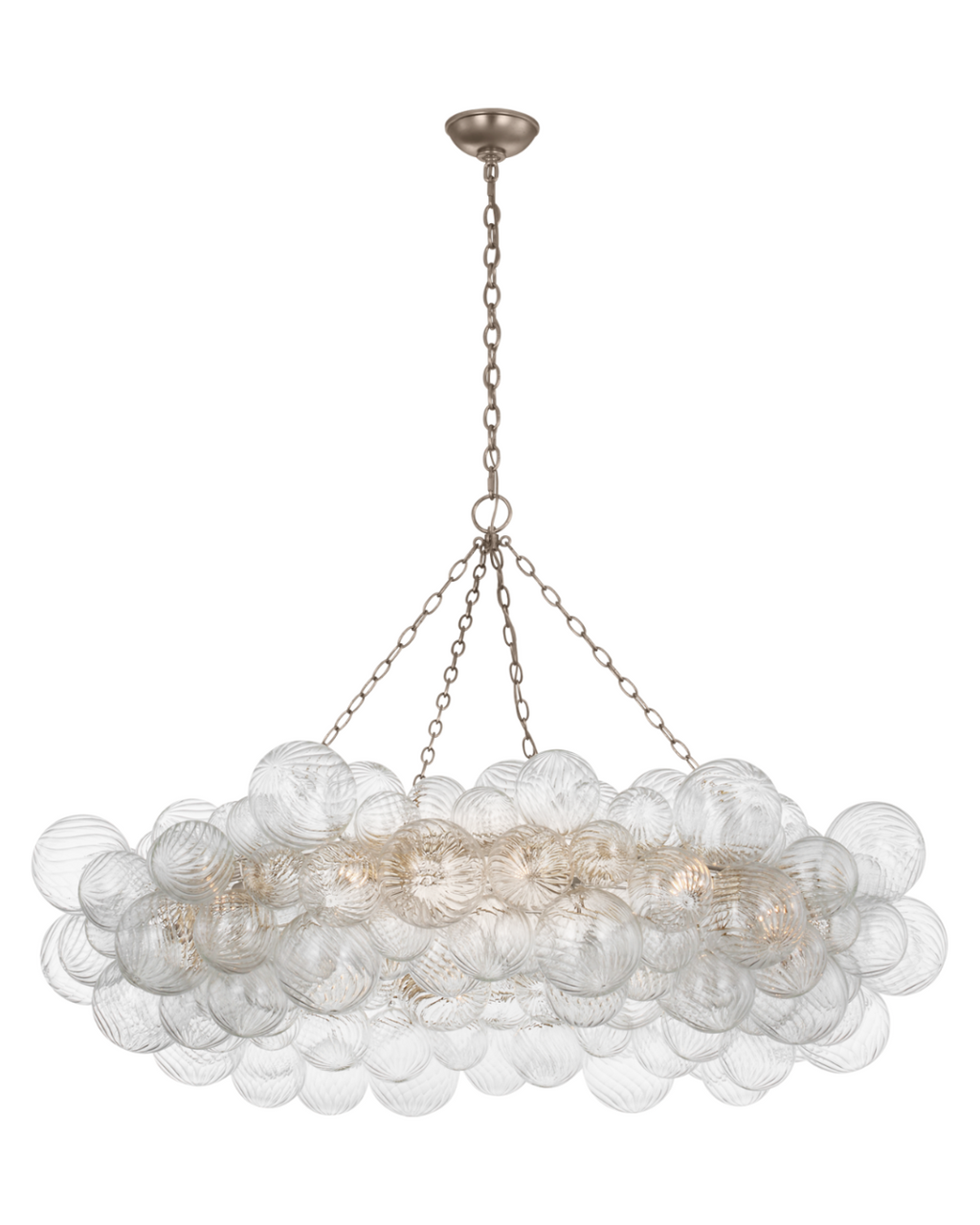 Talia 54" Ring Chandelier-Sliver leaf finish