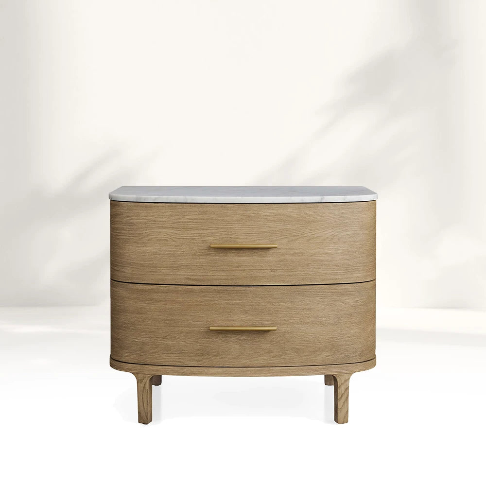 Danny Closed Nightstand/ 30" / Fawn/ Royal Cream