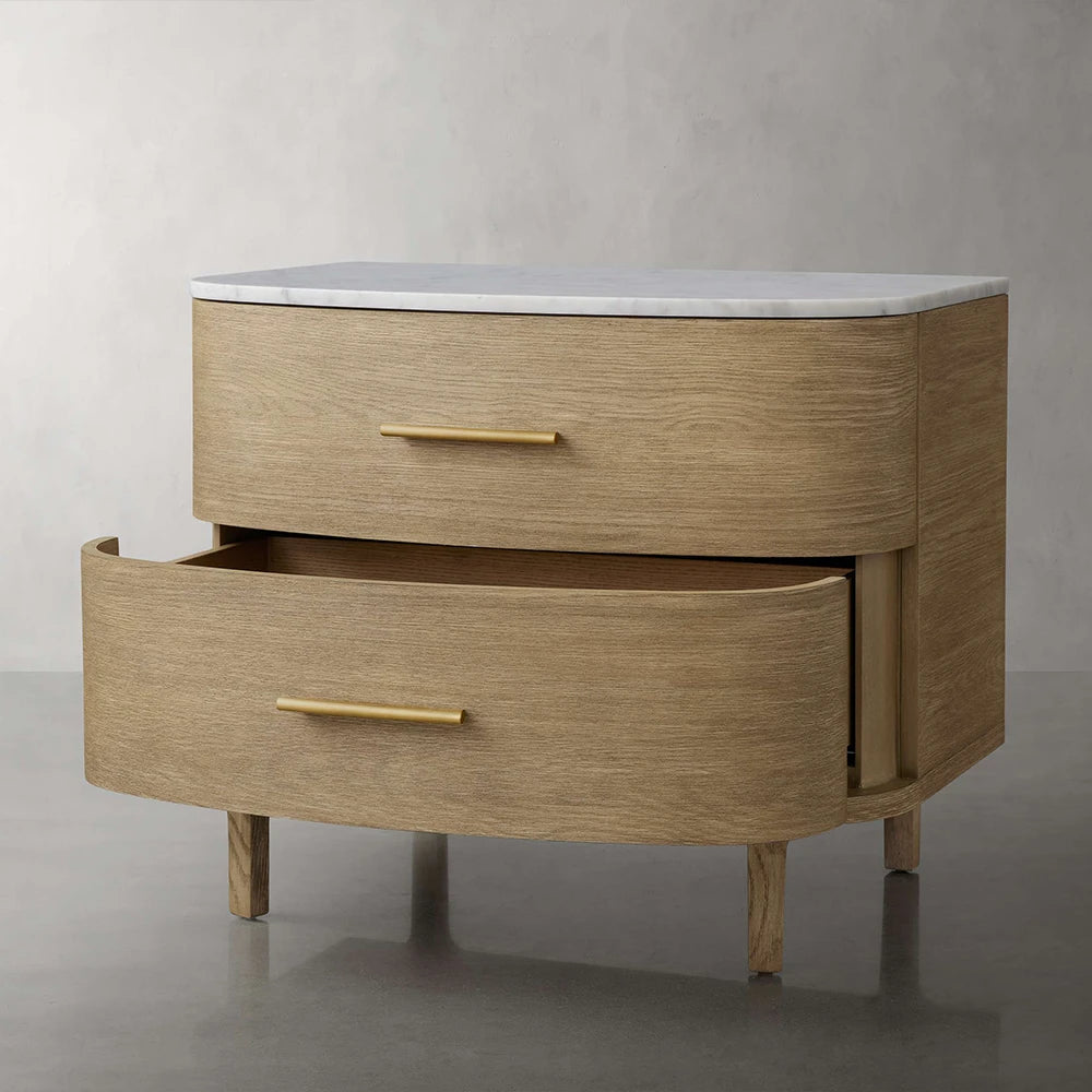Danny Closed Nightstand/ 30" / Fawn/ Royal Cream
