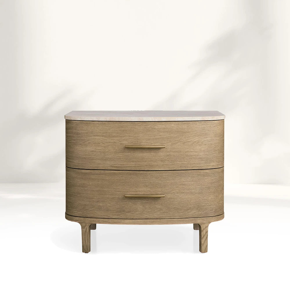 Danny Closed Nightstand/ 30" / Fawn/ Royal Cream