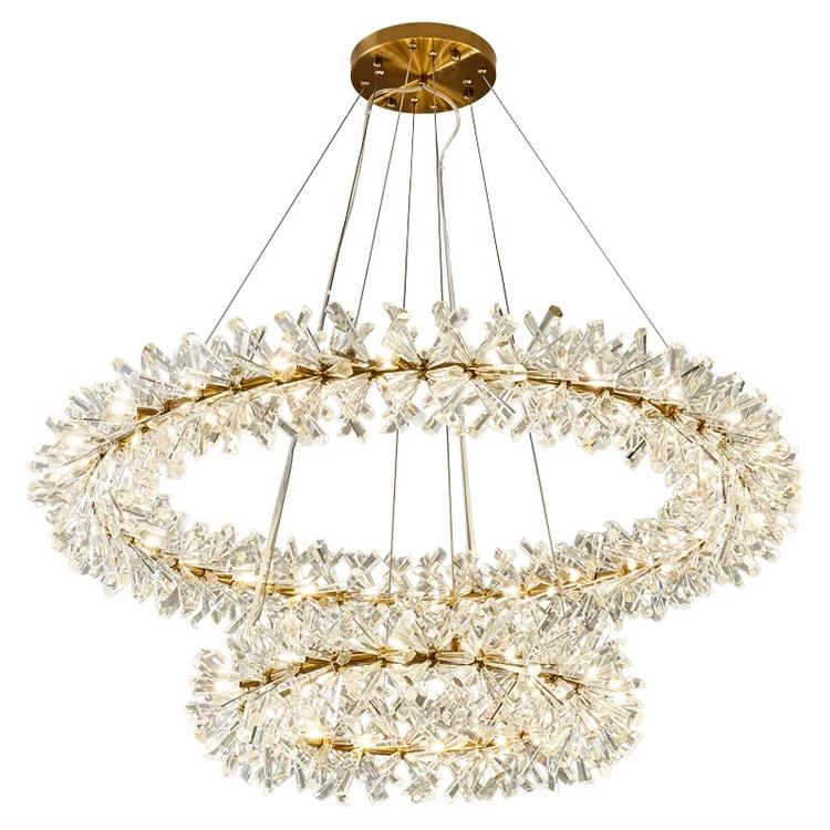 Kylia 2 Tier Ring Crystal Chandelier 60”