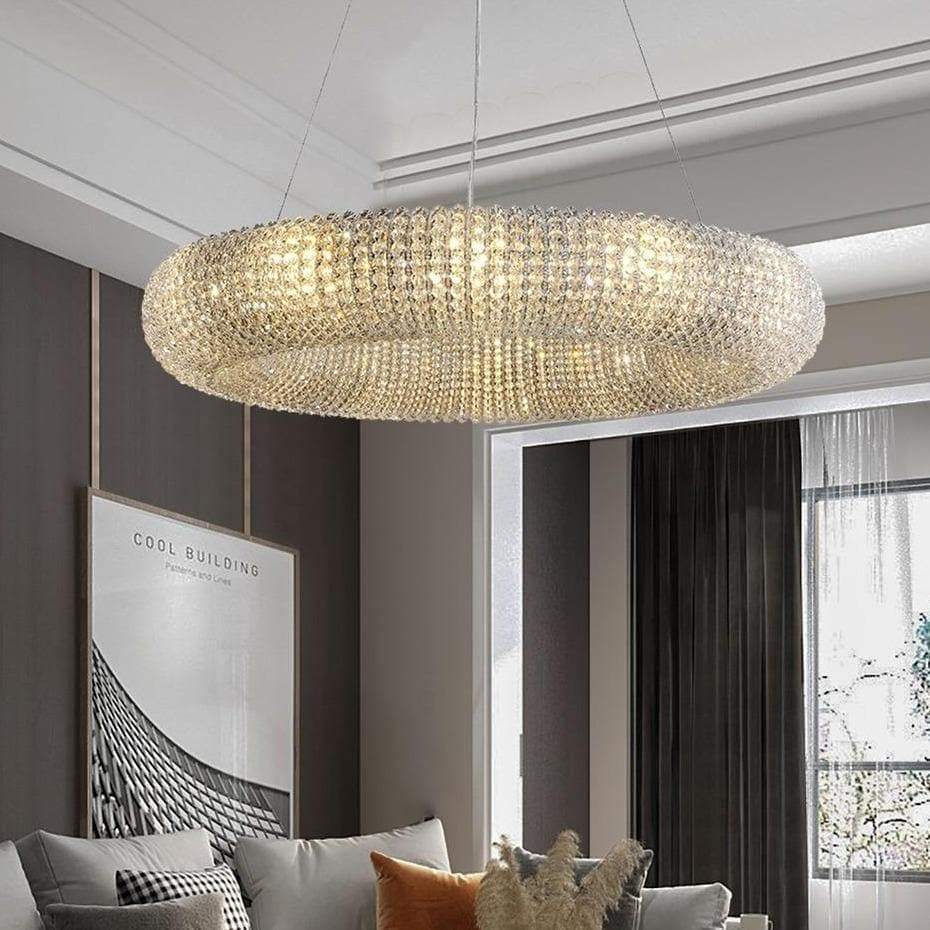 Halo Clear Crystal Ring Chandelier