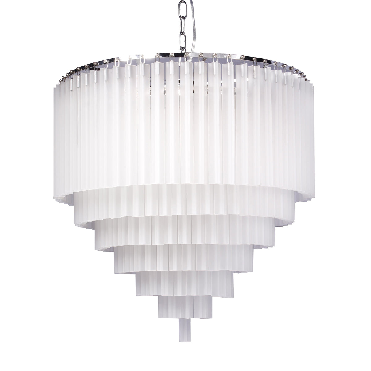5-Tier Apex Odeon Frost Crystal Fringe Chandelier