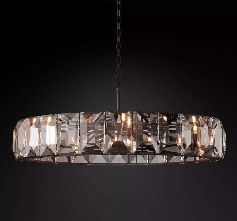 (cusromze 24"）Harlow Multicurve Crystal Round Chandelier