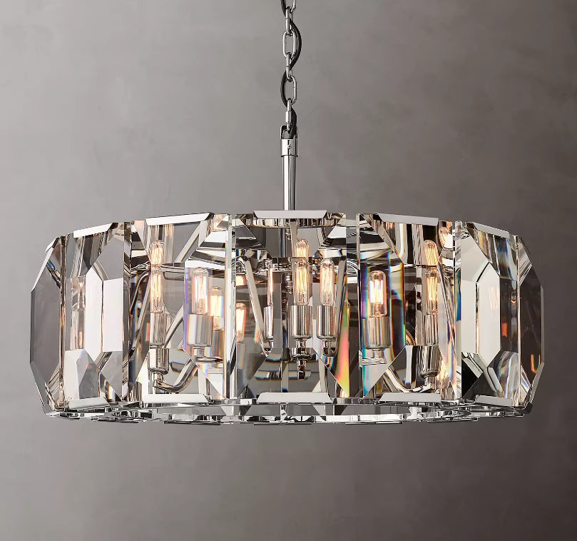 (cusromze 24"）Harlow Multicurve Crystal Round Chandelier