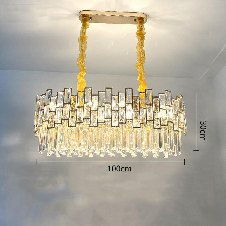 Palo clear Linear Chandelier for Kitchen Island