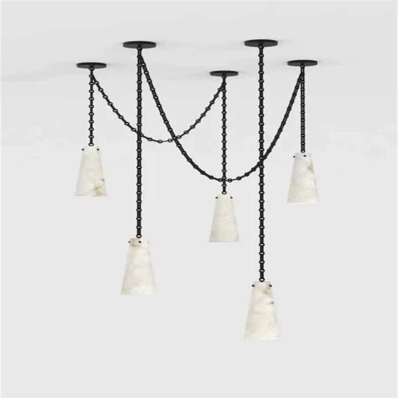 Charlene Marble Modern 5-Light Chandelier( customize one plate/25' hanging height)