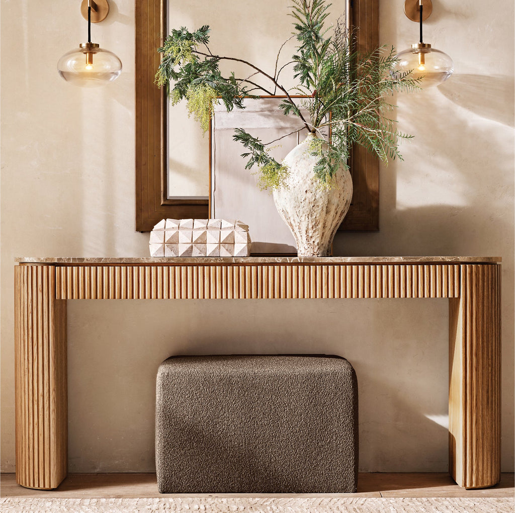 Byron Emperador Console Table with Drawers