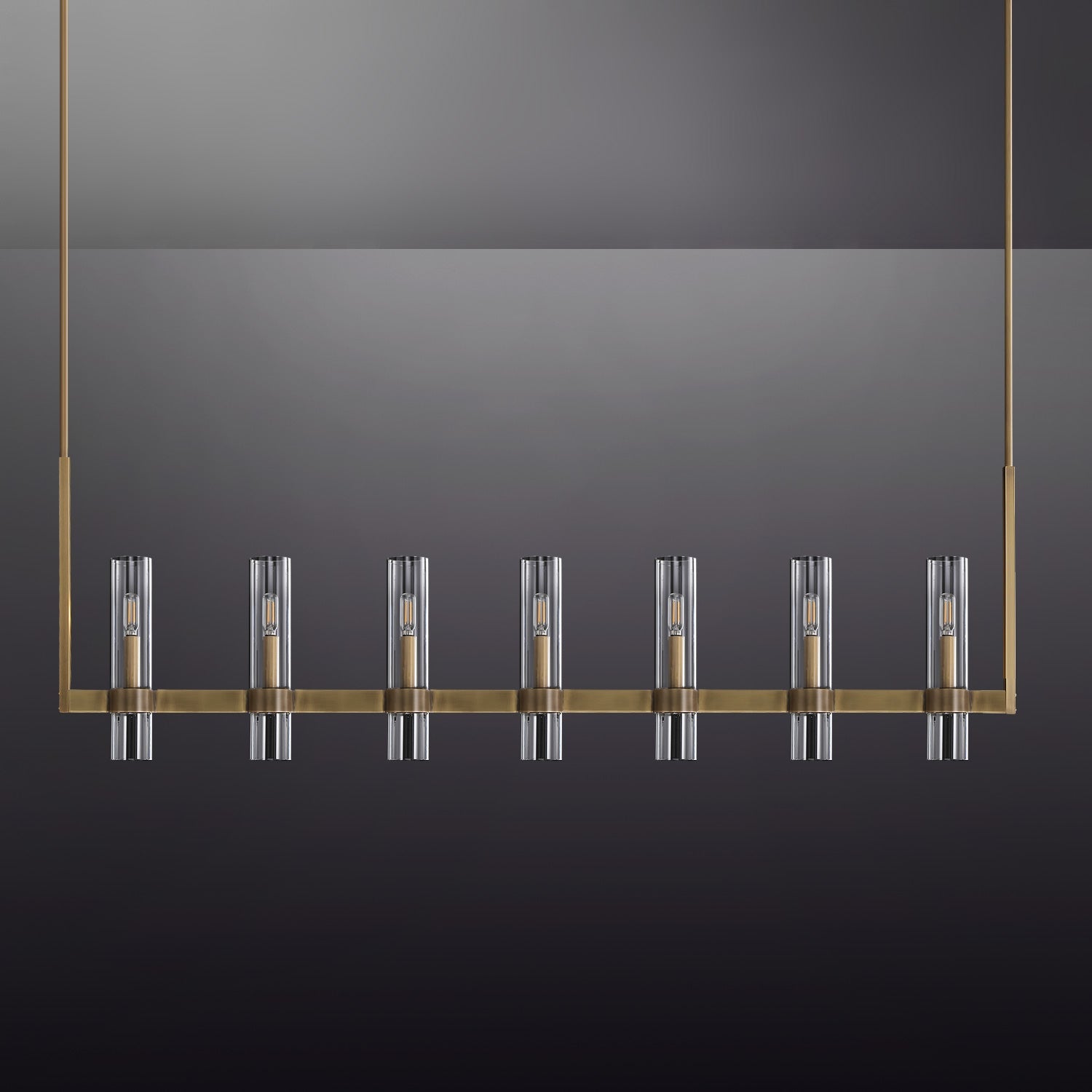 Ravelle Glass Linear Chandelier 50"(customized)