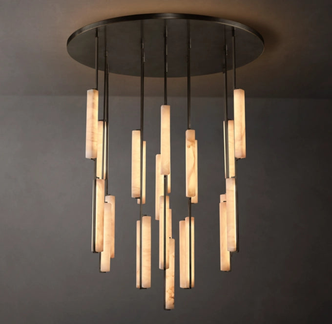 Audubon Alabaster Round Chandelier 56"