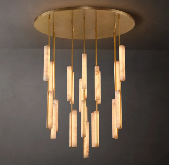 Audubon Alabaster Round Chandelier 56"