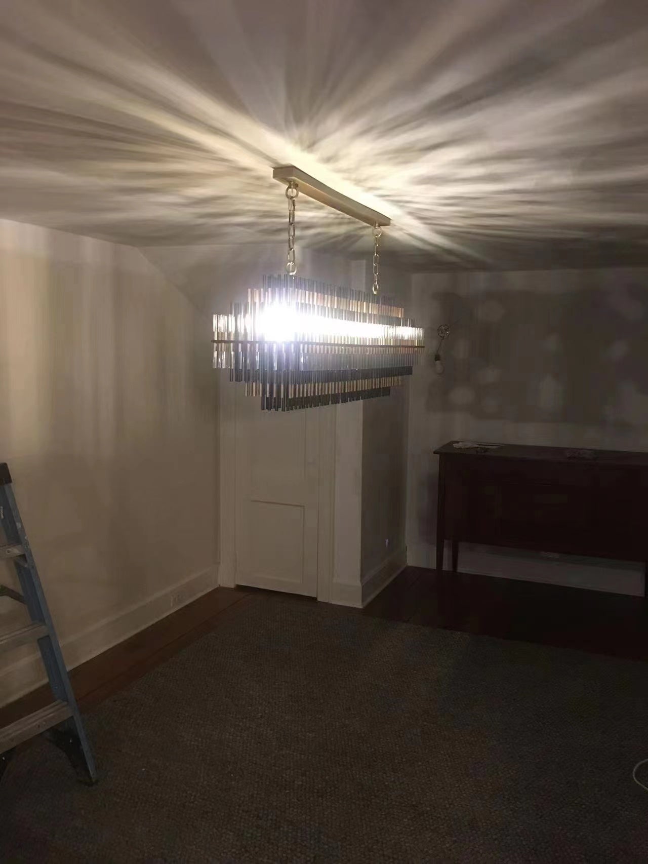 Emile Industrial Wind Rectangular Chandelier 54"