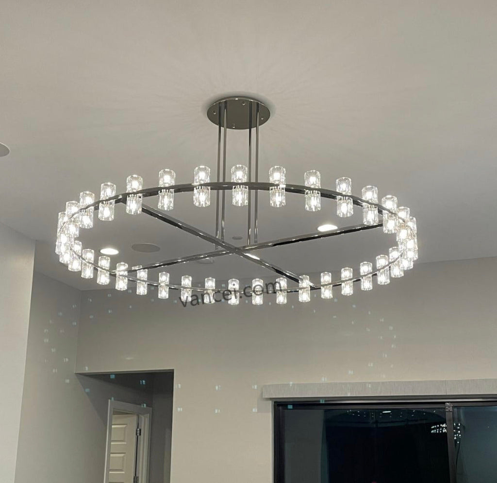 Arcachon Crystal Round Chandelier 60"