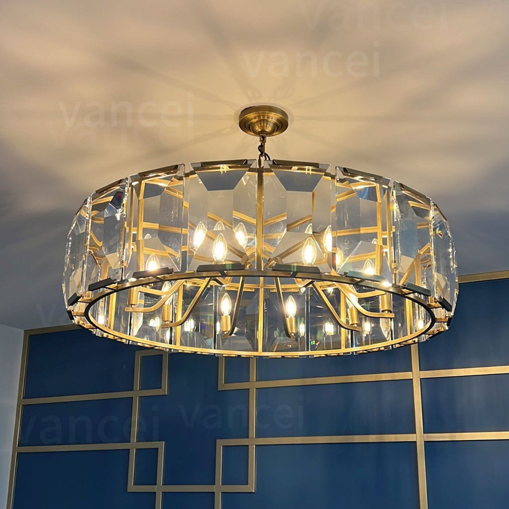 (cusromze 24"）Harlow Multicurve Crystal Round Chandelier