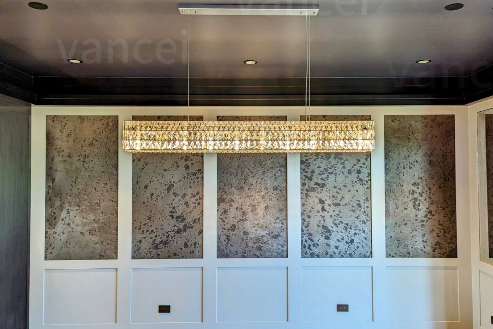 Clear K9 Crystal Linear Ring Chandelier