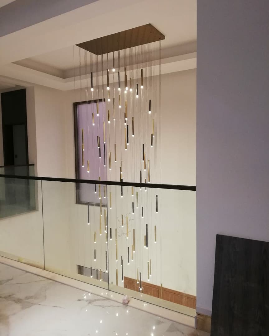 Bellini Round Metal Tubular Pendant Light Chandelier