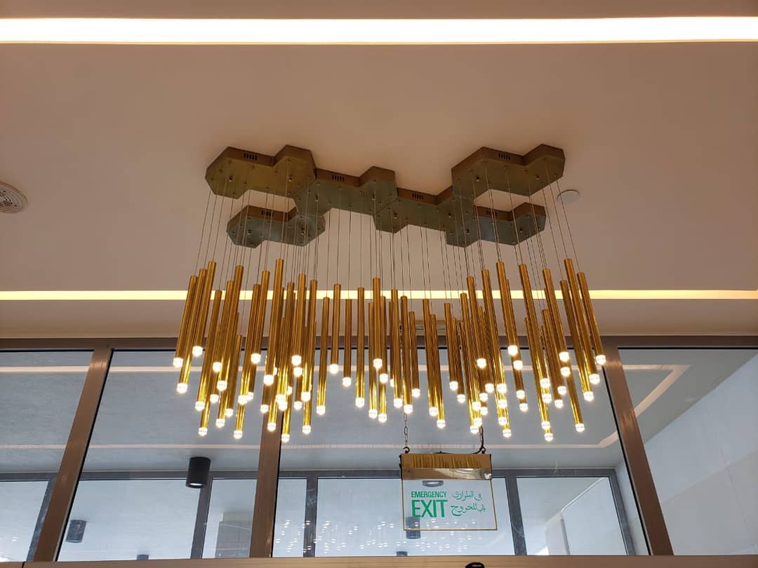 Bellini Round Two-Tone Tubular Pendant Light Chandelier