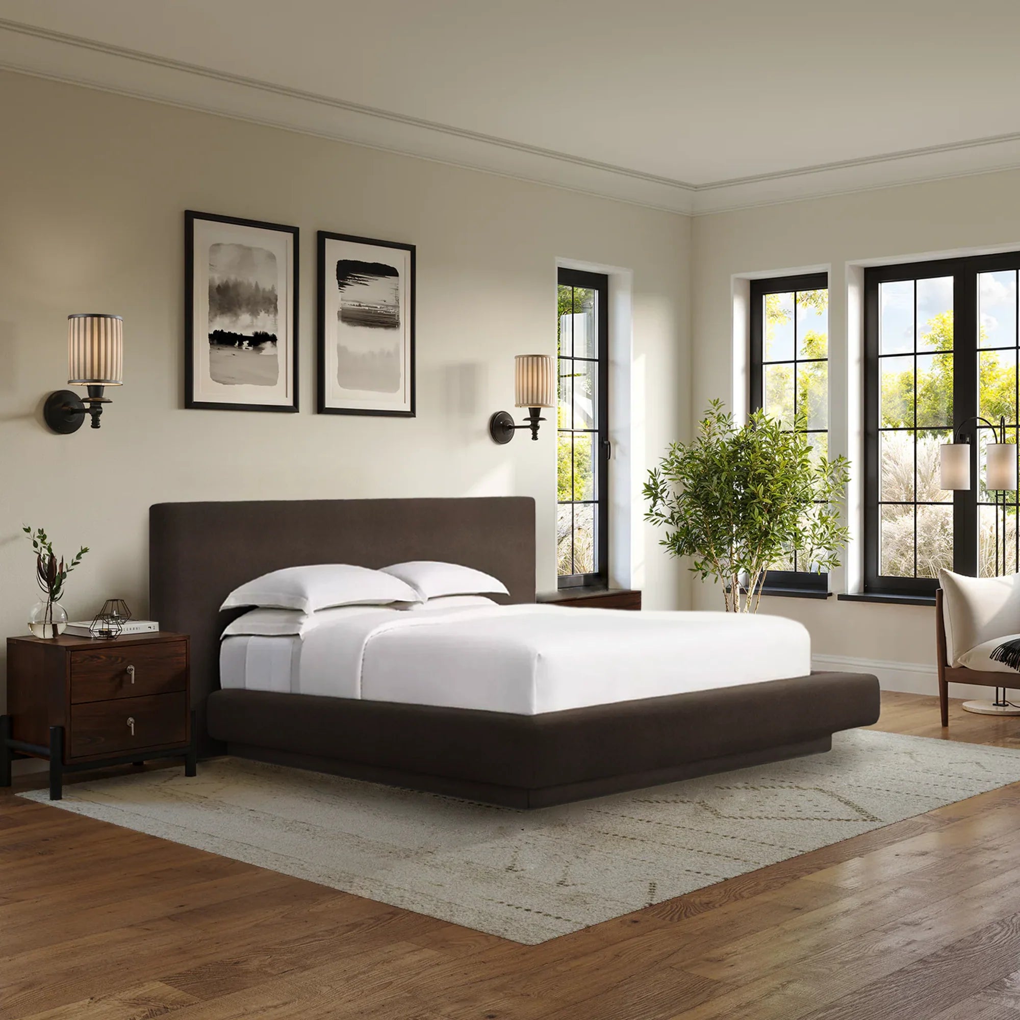 Mulholland Performance Extended Velvet Bed Frame