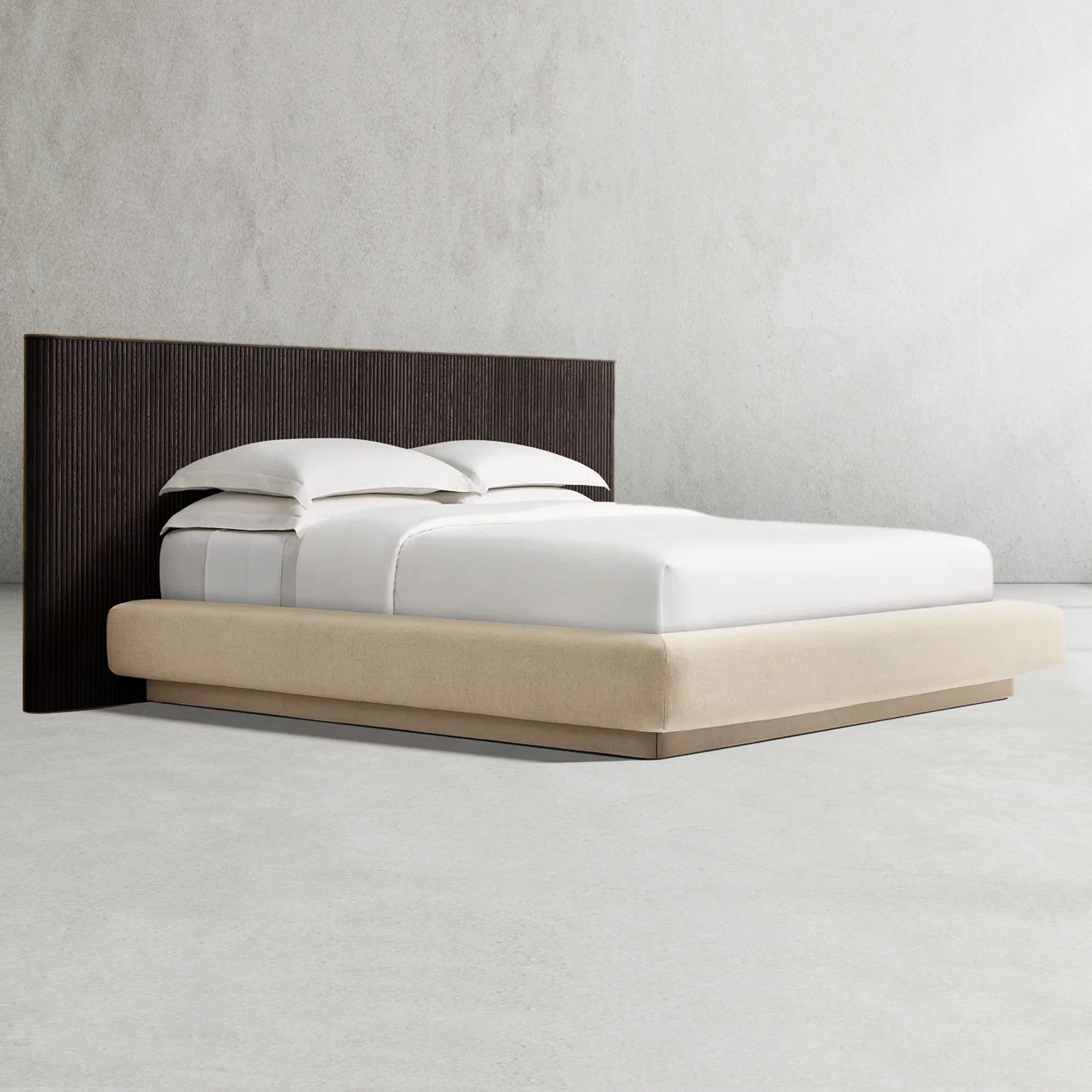 Mulholland Extended Wooden Bed Frame With Fabric Base