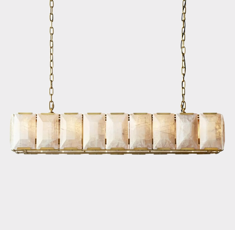 Harlow Calcite Rectangular Chandelier 55"