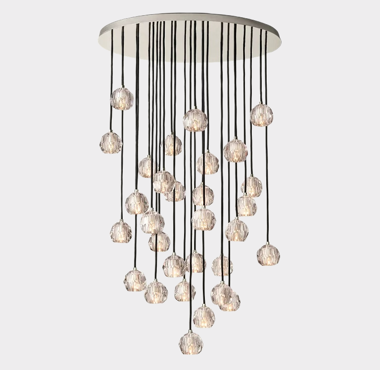 Bille De Crystal Round Cluster Chandelier 60”