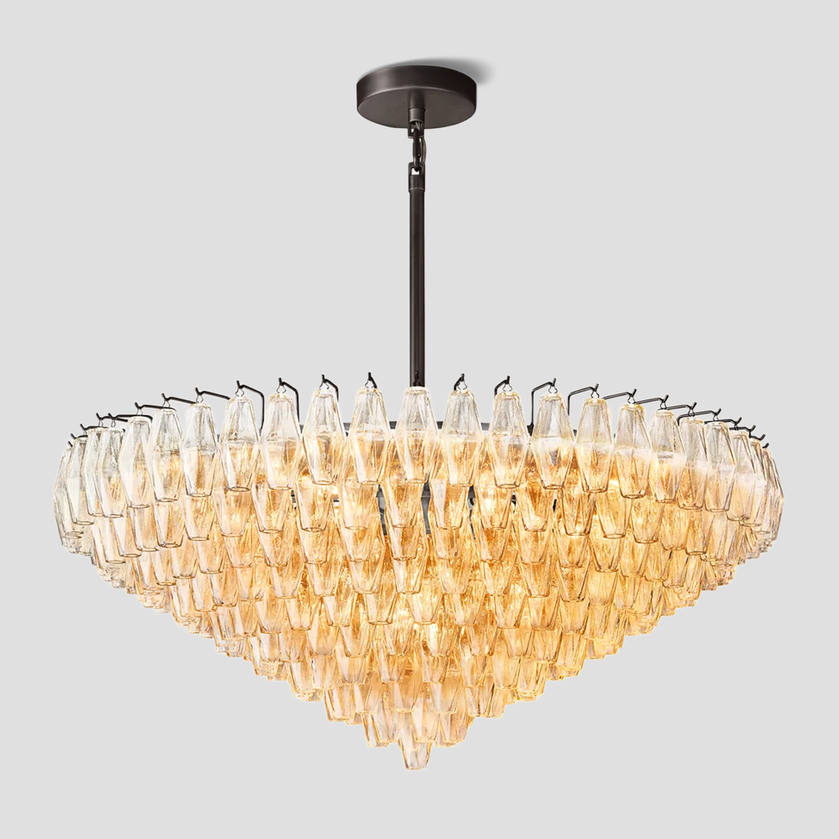 Chiaravalle Glass Tiered Round Chandelier 47"