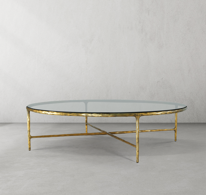 Thaddeus Glass Round Coffee Table 48"