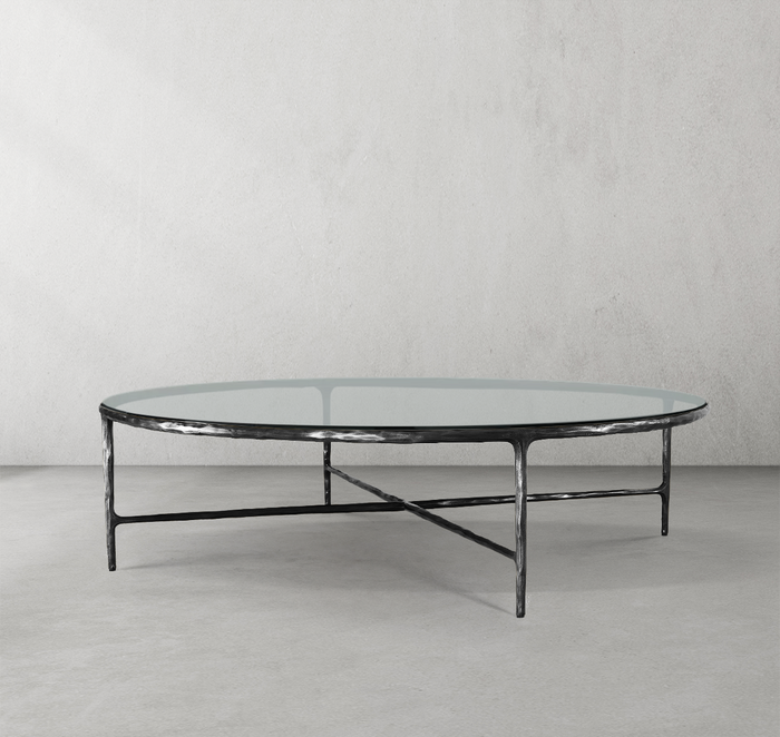 Thaddeus Glass Round Coffee Table 36" 55"