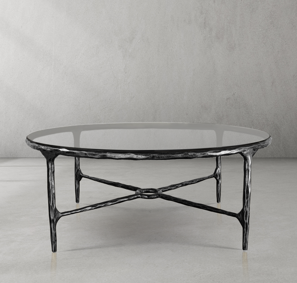 Thaddeus Glass Round Coffee Table 36" 55"